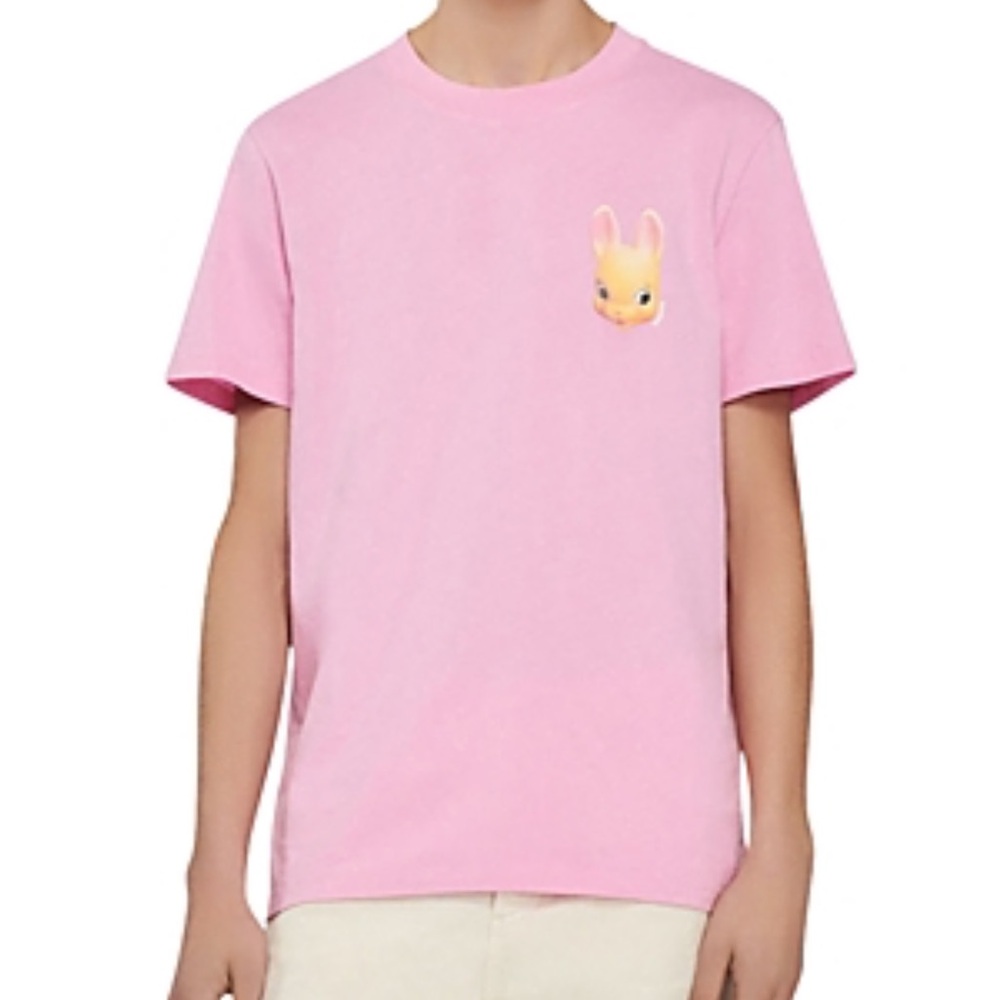 Sandro Pink rabbit Graphic T-Shirt Sz M